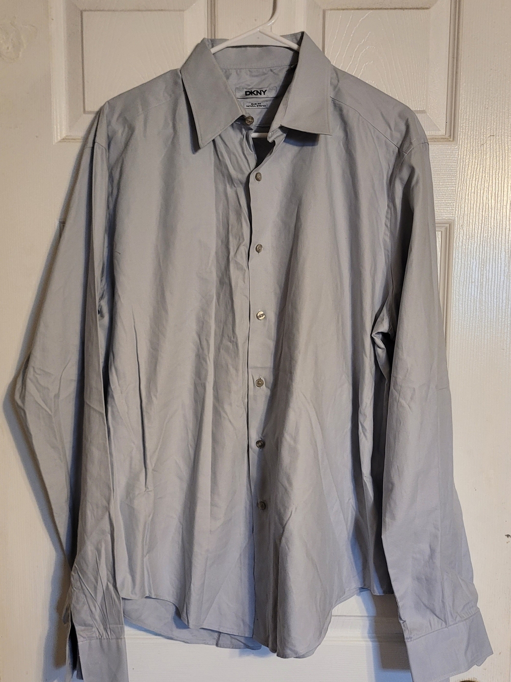 DKNY Men's Light Gray Dress Shirt - Classic Long Sleeve